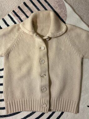 Women's White and Cream Sweater